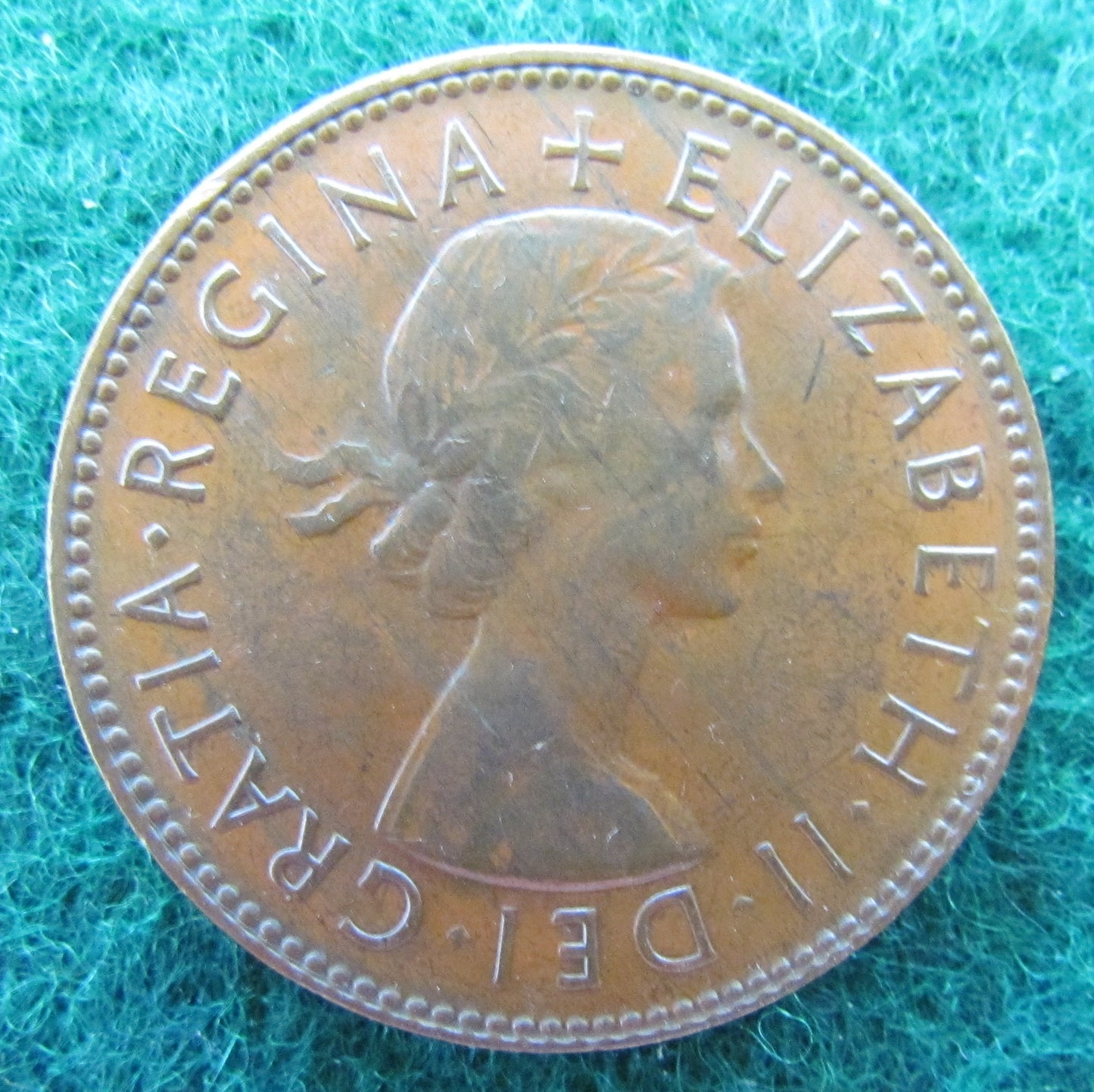 Australian 1954 Y. 1/2d Half Penny Queen Elizabeth II Coin