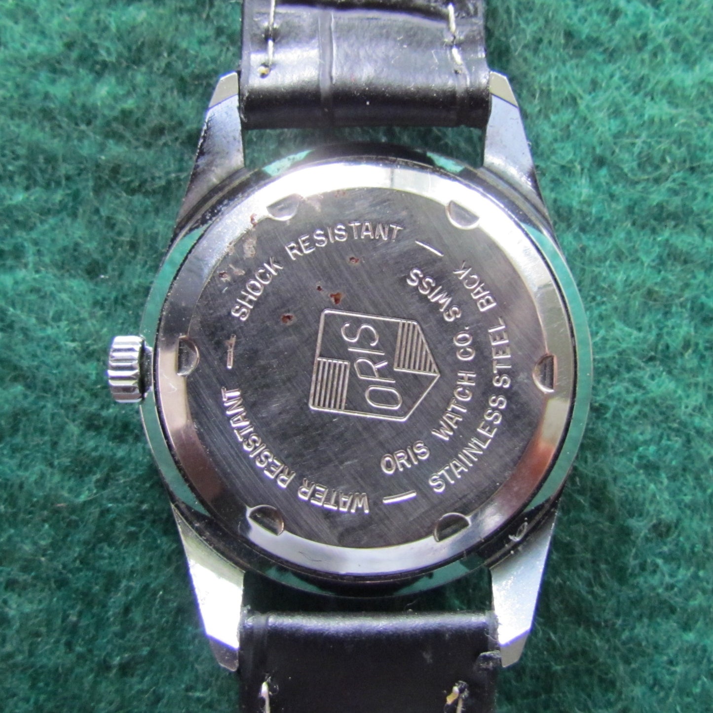 Oris Explorer Black Face Stainless Steel Vintage Mens Wriswatch Crown Wind & Set 1960's