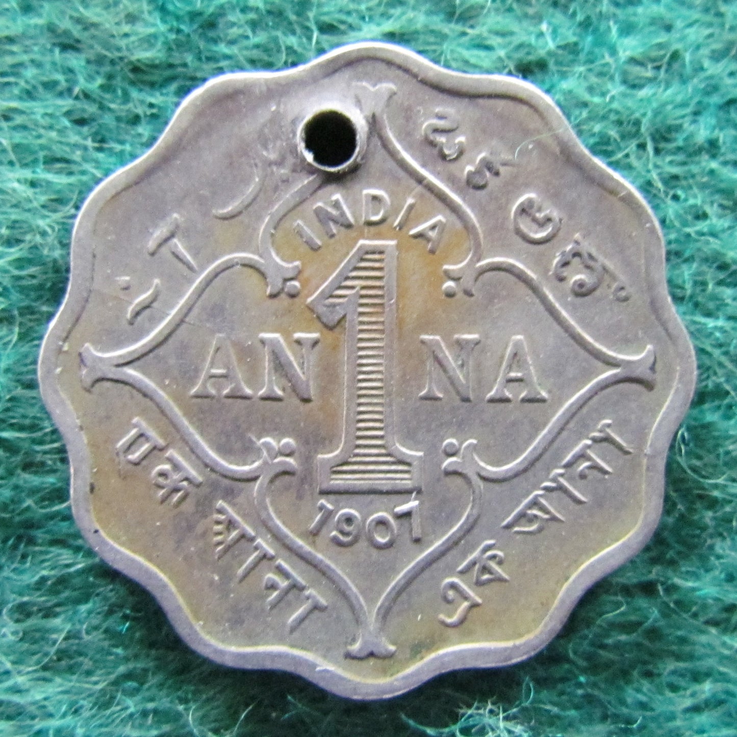India 1907 1 One Anna King Edward VII Coin - British Rule