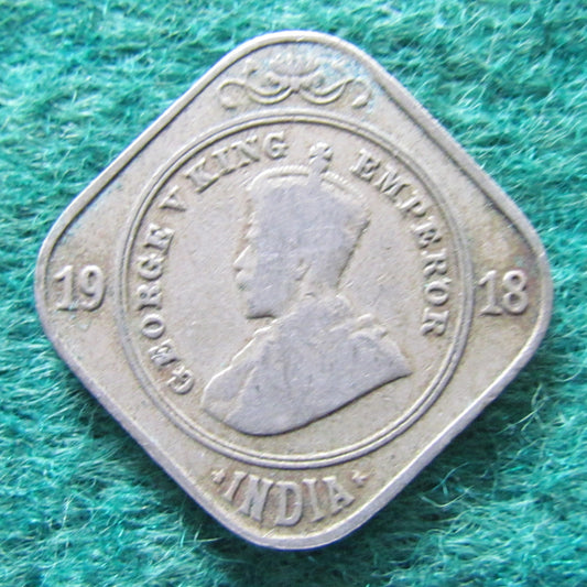 India 1918 2 Annas Coin