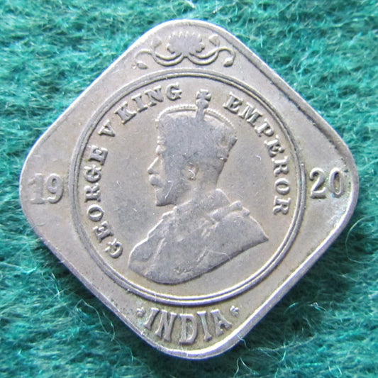 India 1920 2 Annas Coin