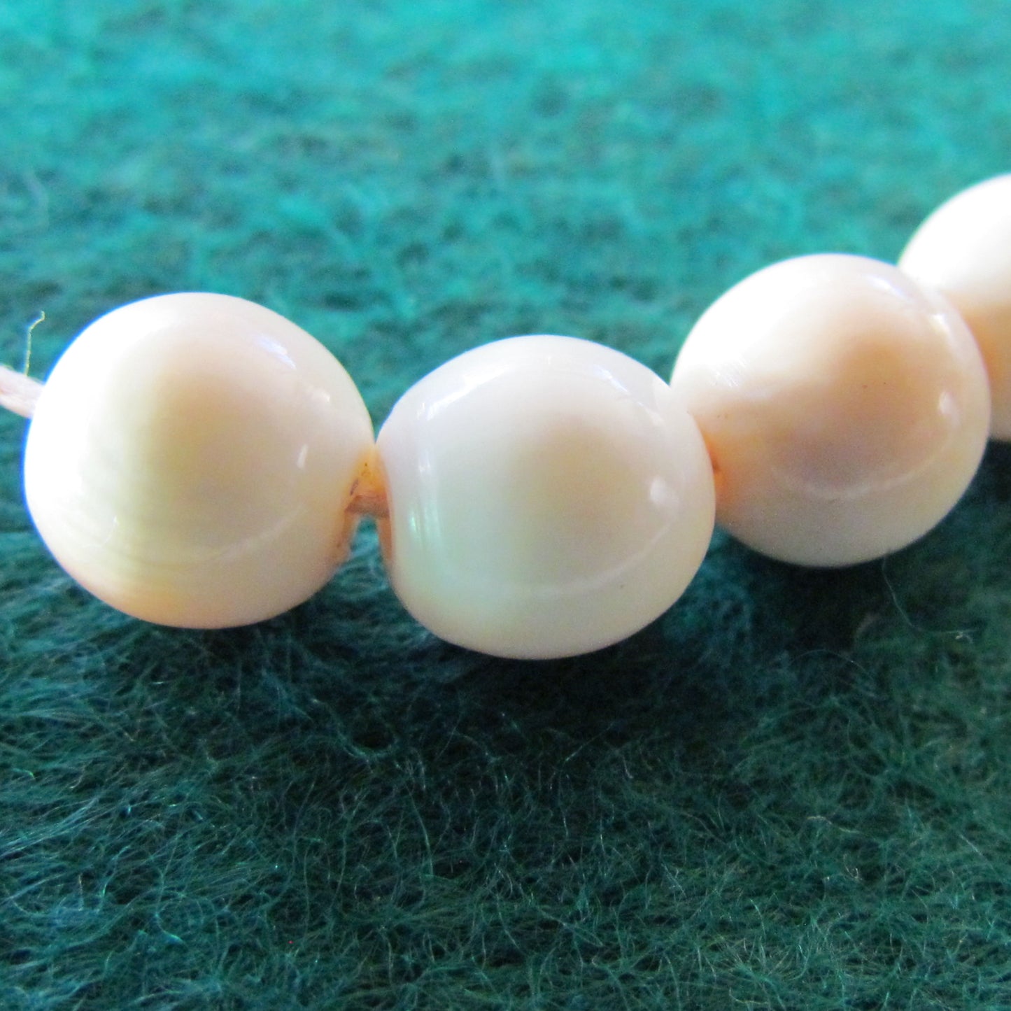 Ivory Beads Graduating For Bracelet or Anklet Carved 35 In Total