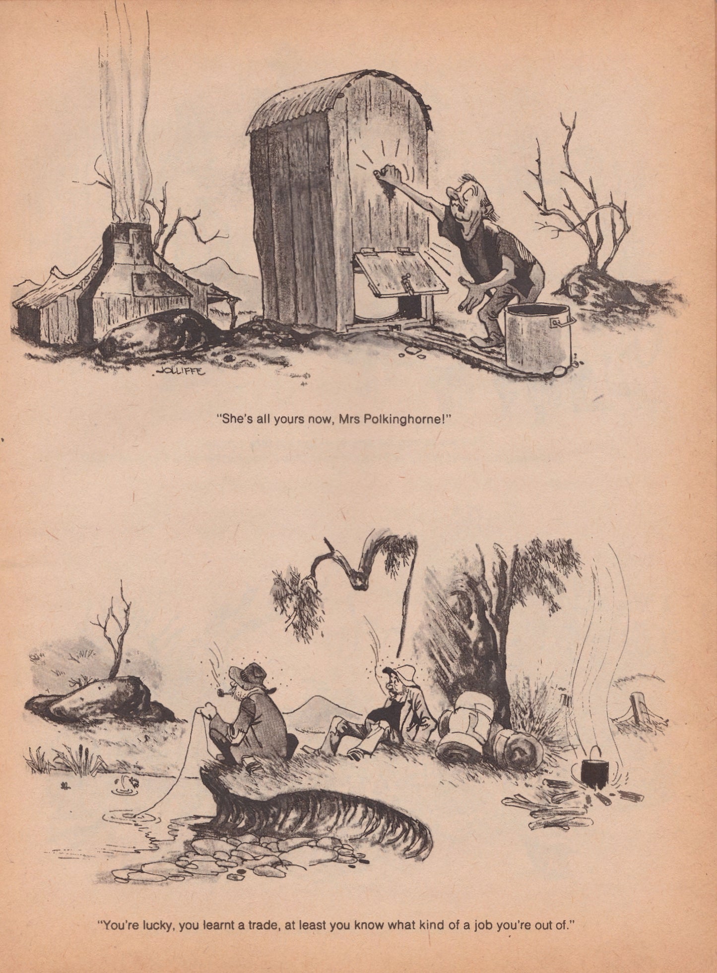 Jolliffe's Outback Cartoons And Australiana Study To Frame - Number 106