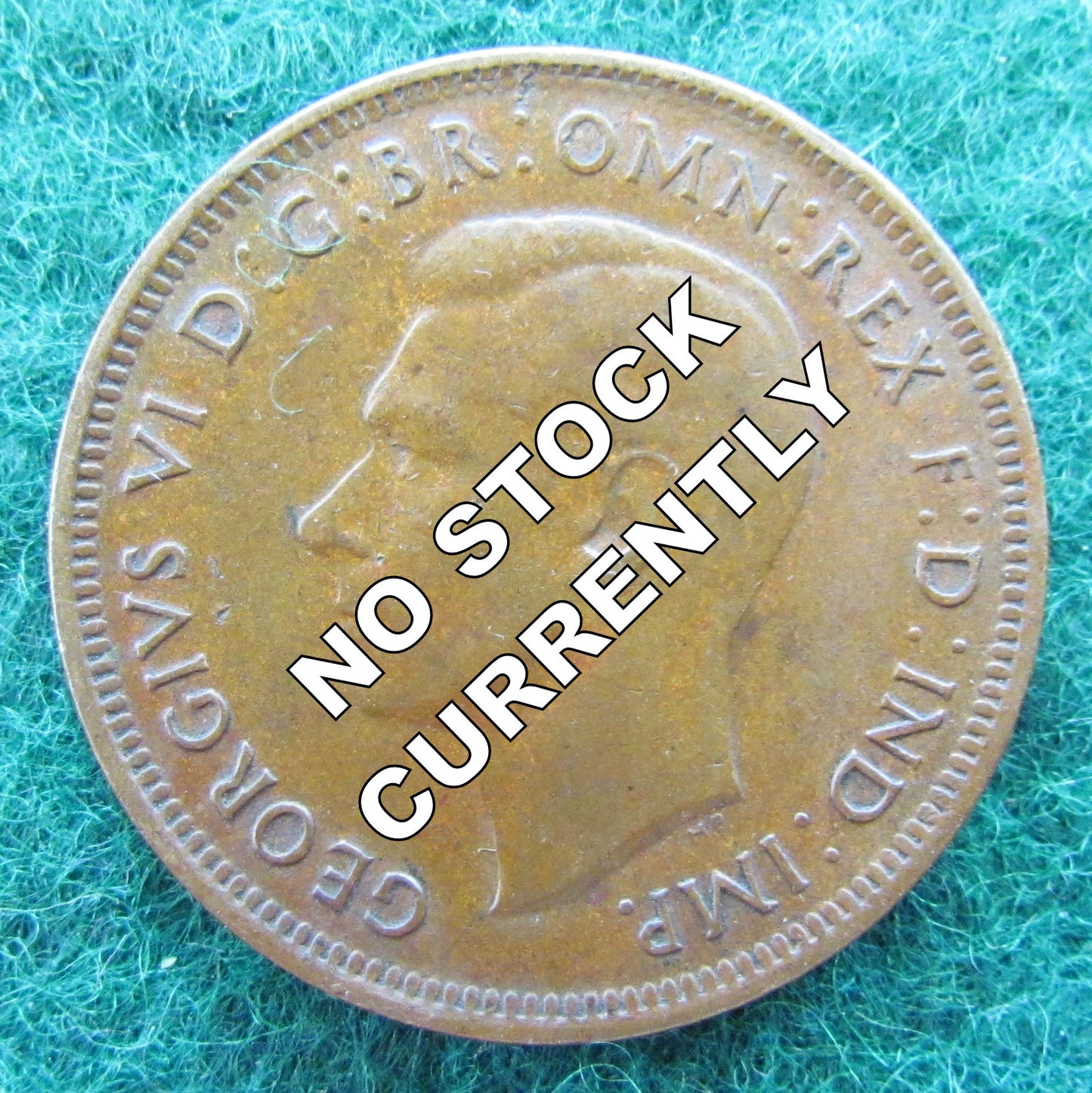 Australian 1944 1/2d Half Penny King George VI Coin