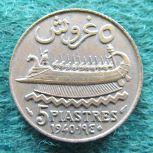 Lebanese 1940 5 Piastres Coin