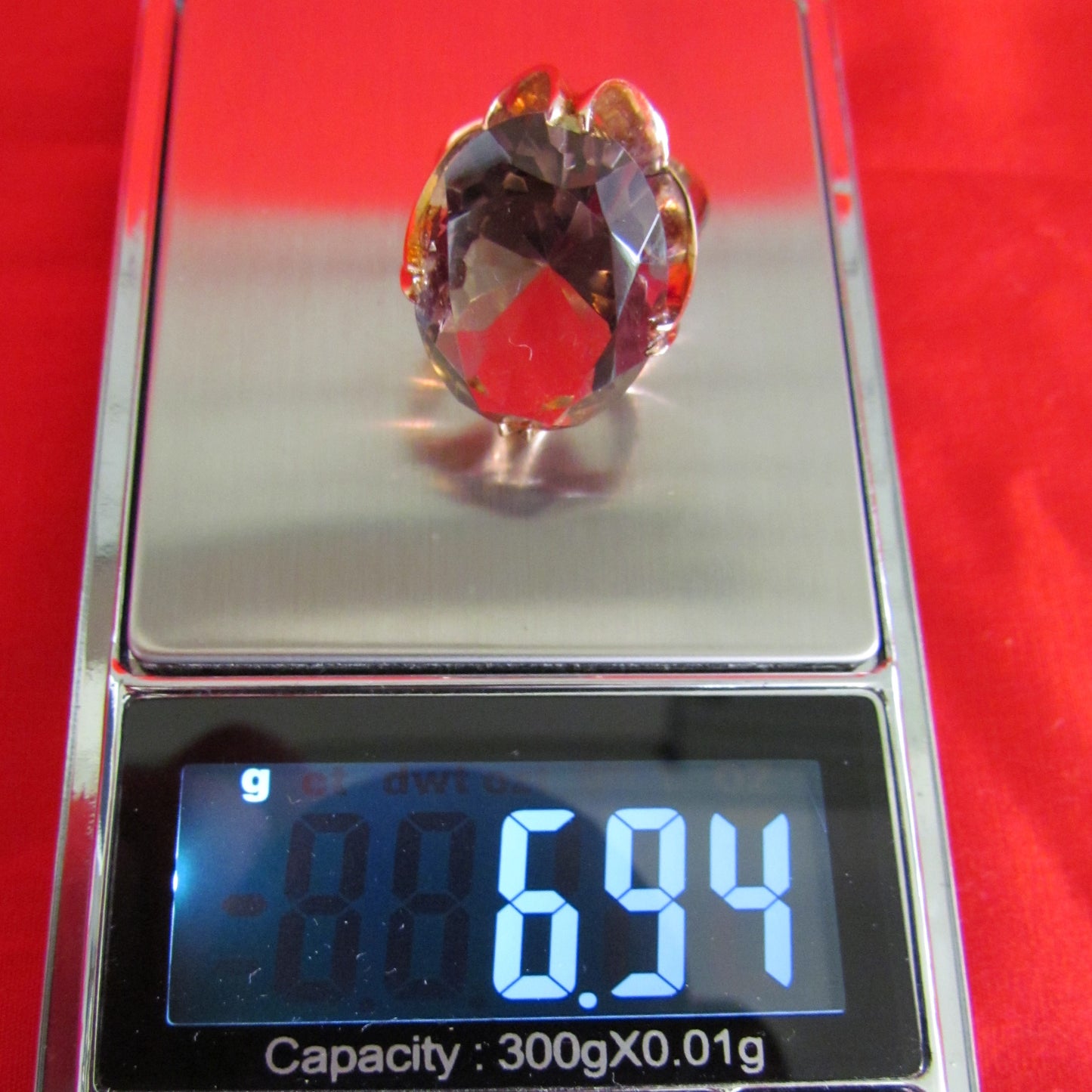 9ct Gold Madeira Citrine Dress Ring 6.95gms