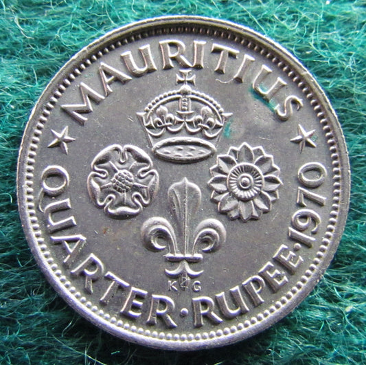 Mauritius 1970 Quarter 1/4 Rupee Coin - Circulated