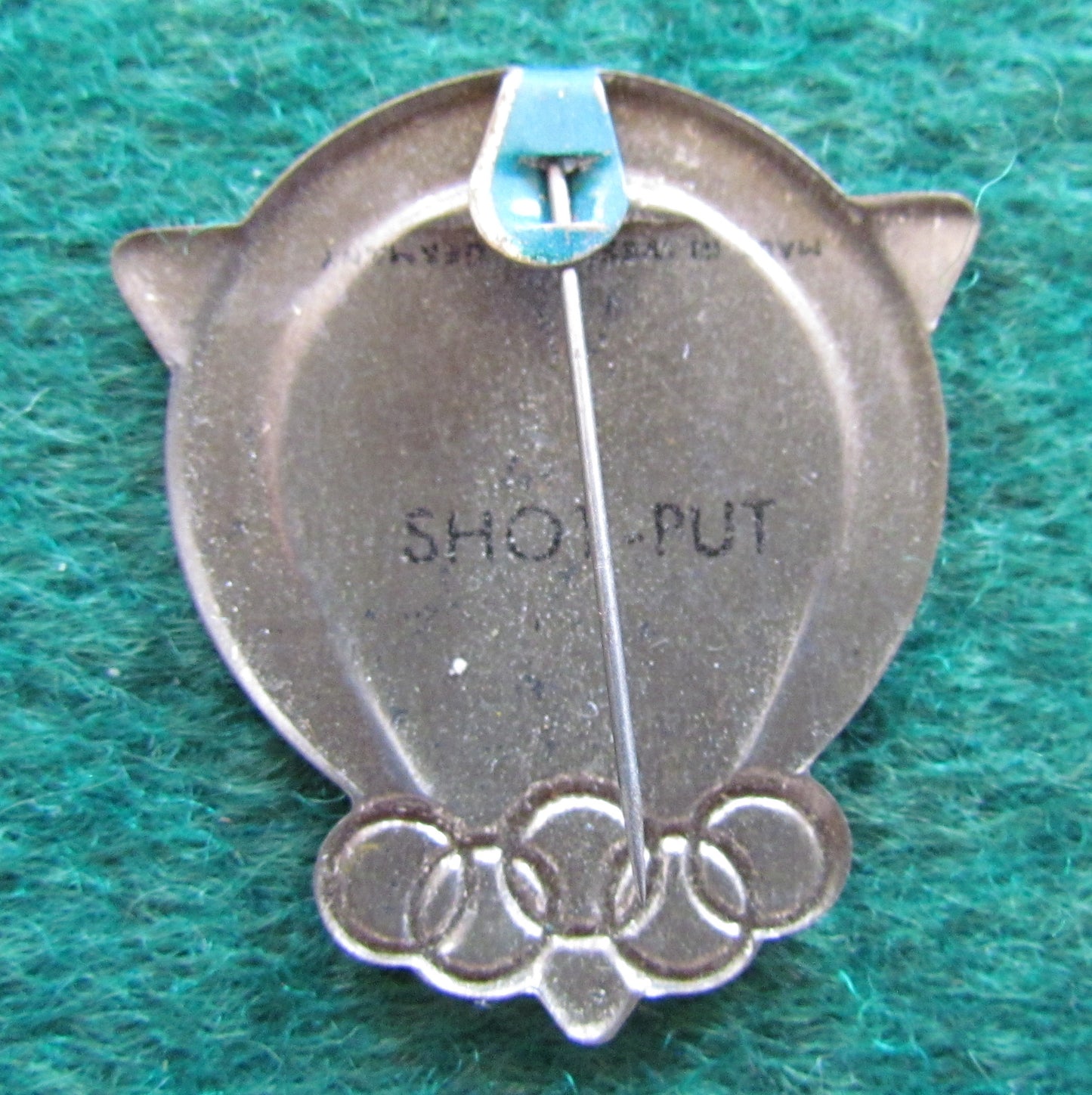 Australian Melbourne 1956 Olympic Games Shot Put Tin Badge