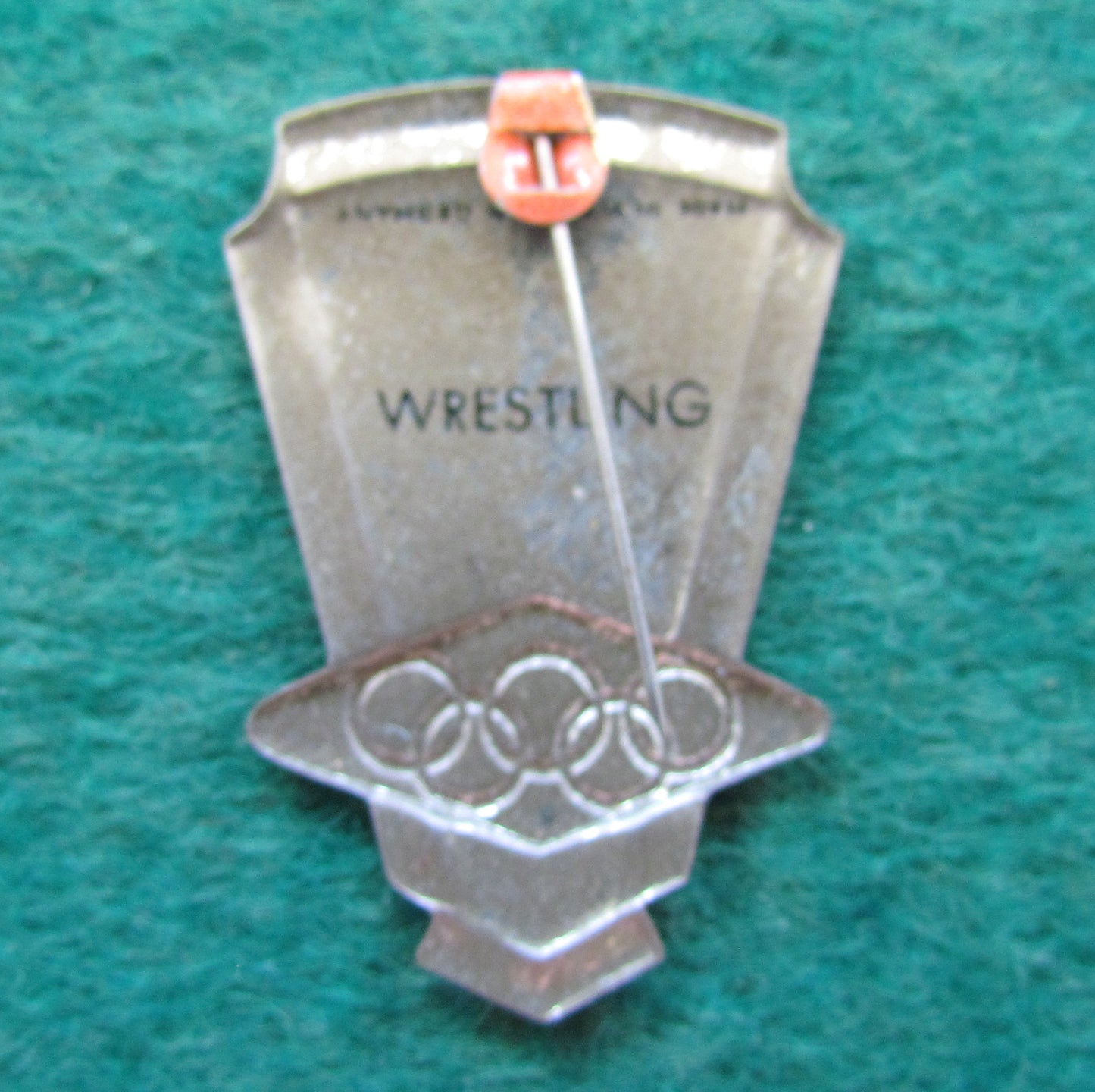 Australian Melbourne 1956 Olympic Games Wrestling Tin Badge