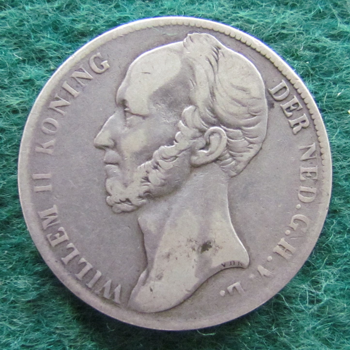 Netherlands 1846 1 Guilder King William II Coin - Circulated