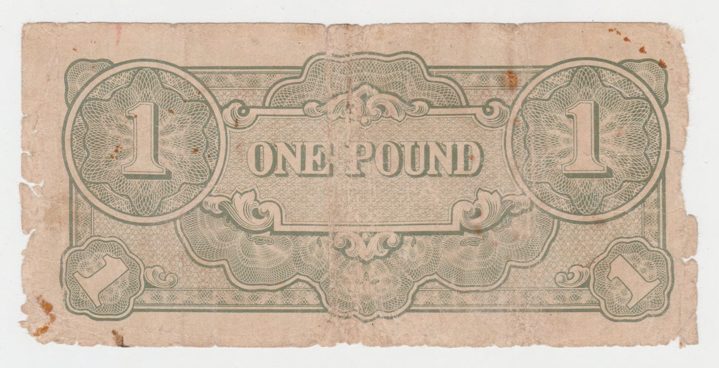 Japanese 1942 Oceania Occupation Currency 1 Pound Banknote OA