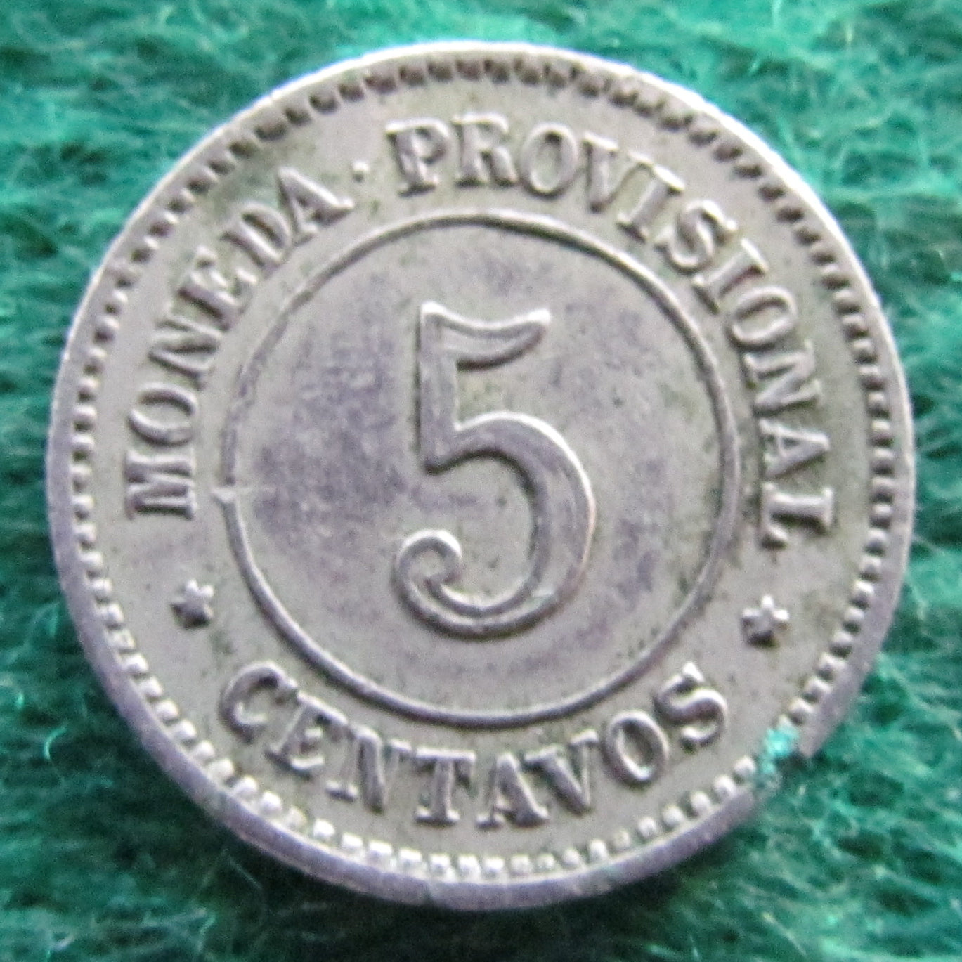 Peru 1879 5 Centavos Coin - Circulated