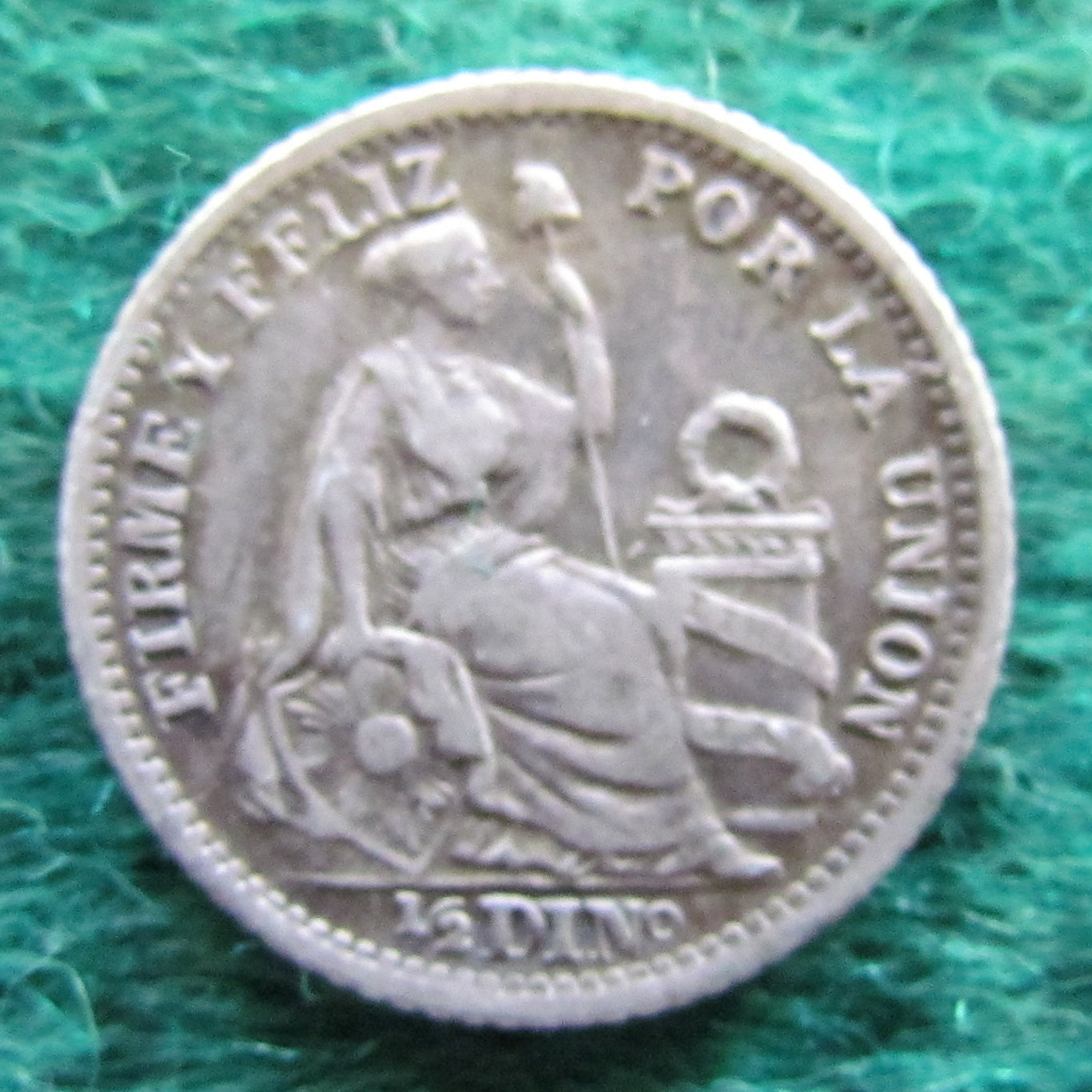 Peru 1906 1/2 Dinero Coin - Circulated