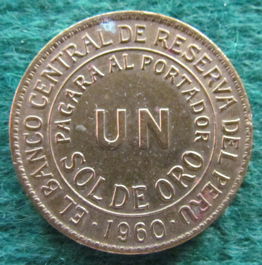 Peru 1960 1 Sol De Oro Coin - Circulated