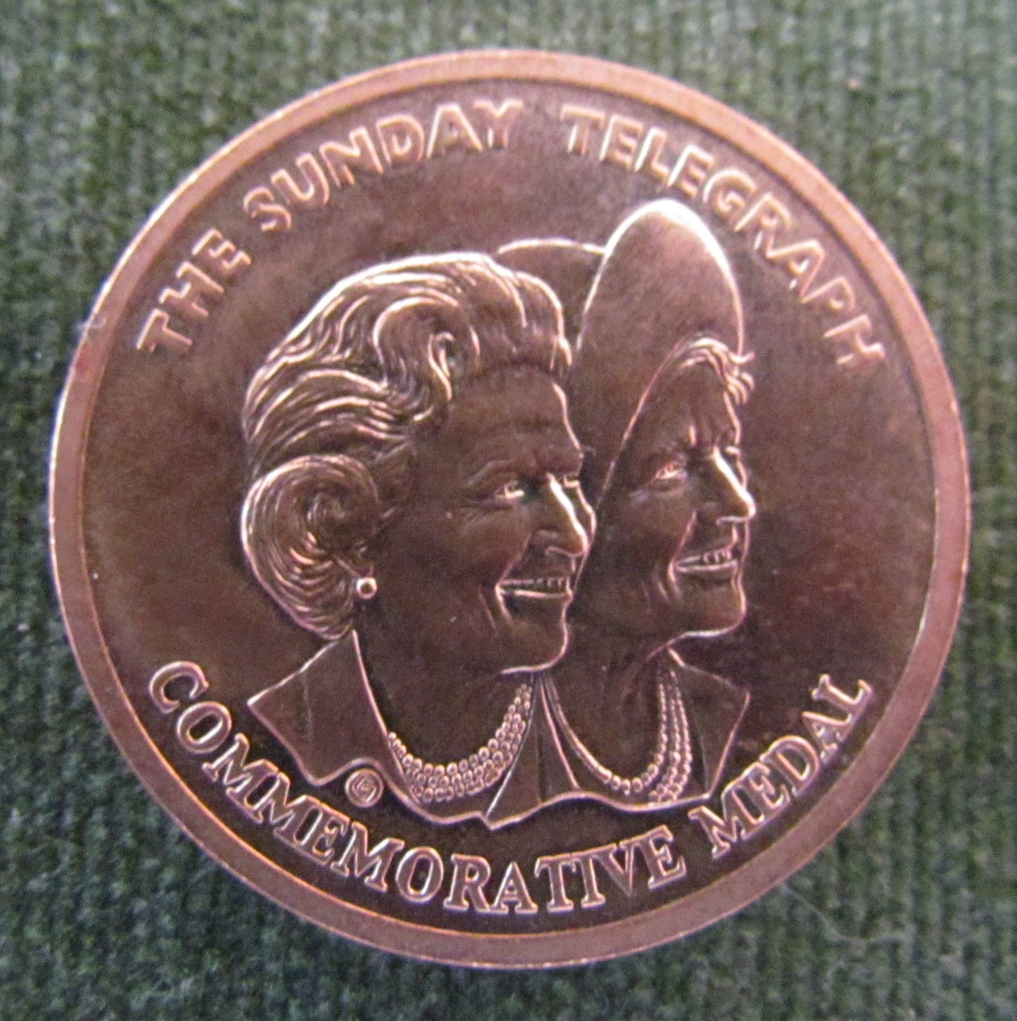 HM Queen Elizabeth Queen Mother Medallion - Sunday Telegraph