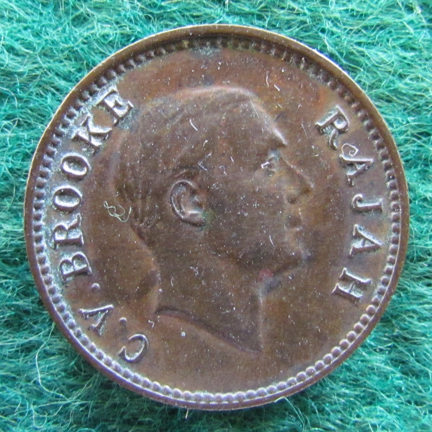 Sarawak 1933 H Half Cent Coin C B Brooke Rajah