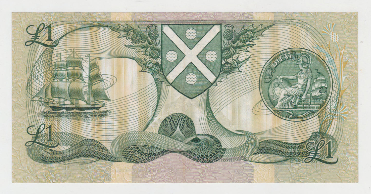 Scottish Bank Of Scotland 1 Pound Note 1986 s/n D/94 0677321