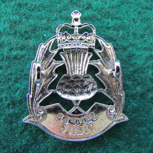 Scottish Semper Vigilo Bright Police Hat Badge Queens Crown