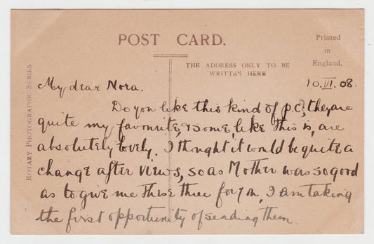 Postcard Miss Isabel Jay & Daughter on their " Spyker " Car c1908 Rotary Photograph Series