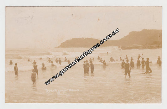 Postcard Surf Bathing Manly Australia c1910