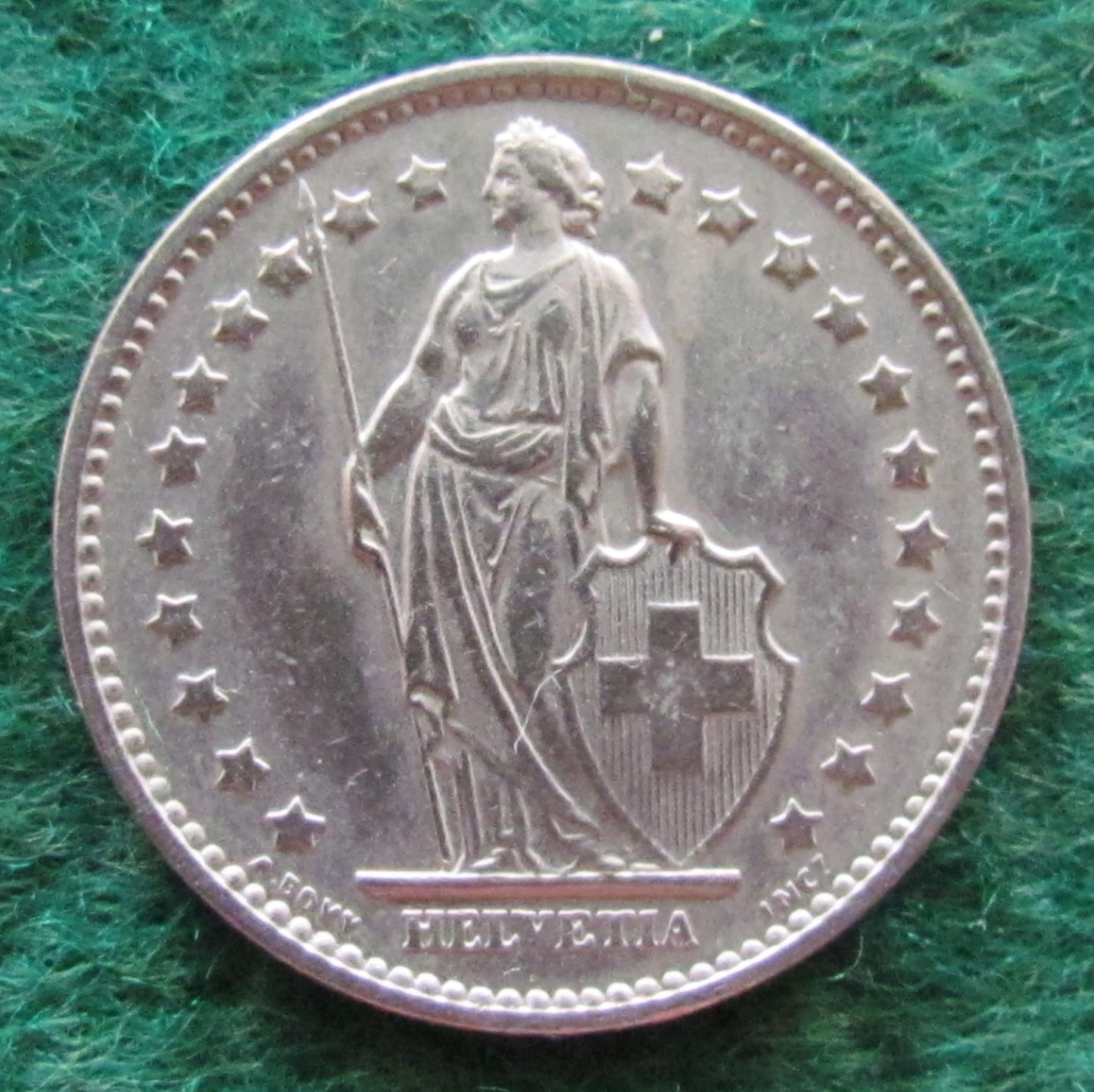 Helvetica Switzerland Swiss 1973 1 Franc Coin - Circulated
