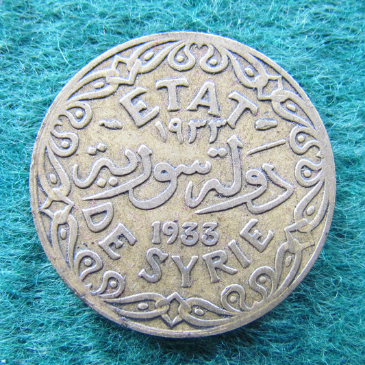 Syria 1933 5 Piastre Coin - Circulated