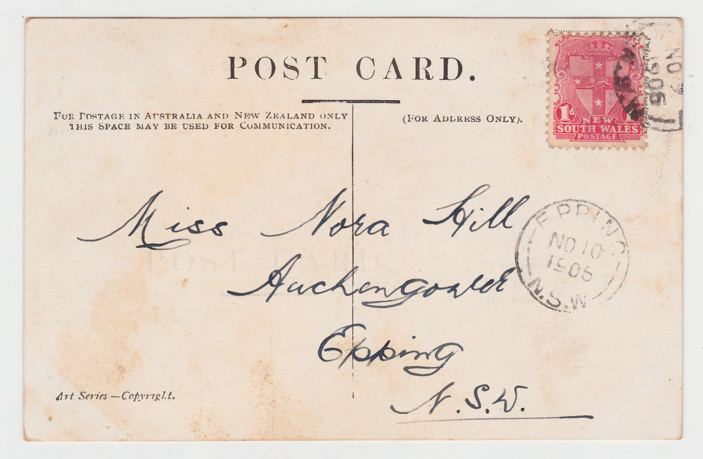 Postcard The Duett Art Series Postmarked 1906