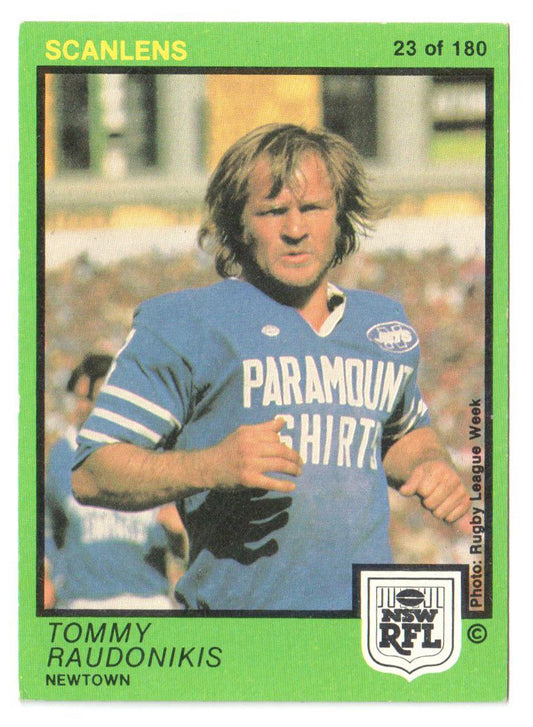 Scanlens 1982 NSW RFL Football Card 23 of 180 - Tommy Raudonikis - Newtown