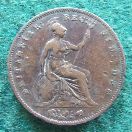 GB British UK English 1853 Penny Queen Victoria Coin