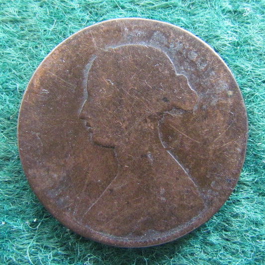 GB British UK English 1866 Half Penny Queen Victoria Coin - Bun Head
