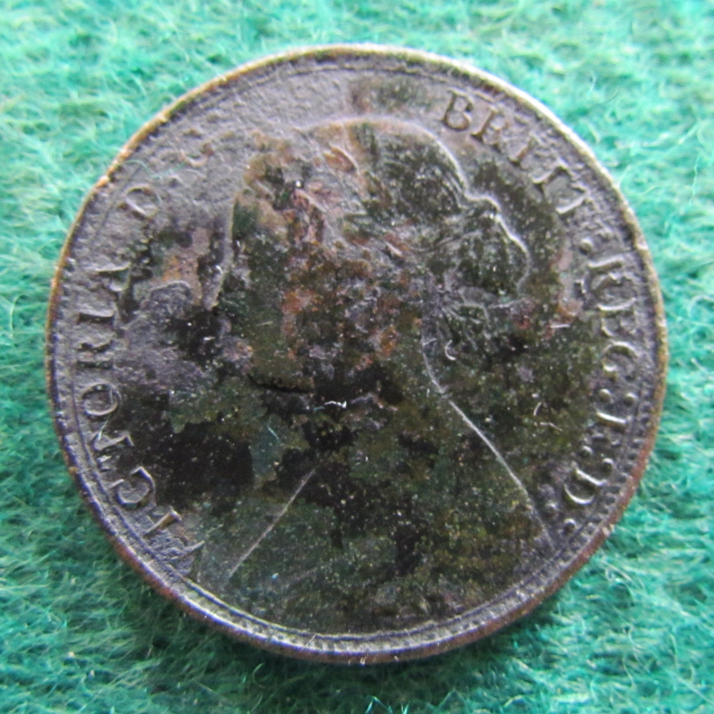 GB British UK English 1867 Half Penny Queen Victoria Coin - Bun Head