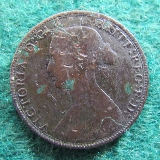GB British UK English 1873 Half Penny Queen Victoria Coin - Bun Head