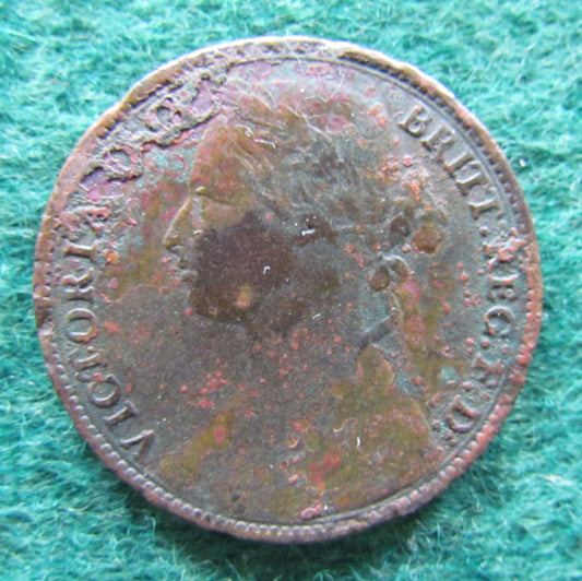 GB British UK English 1879 Penny Queen Victoria Coin - Bun Head