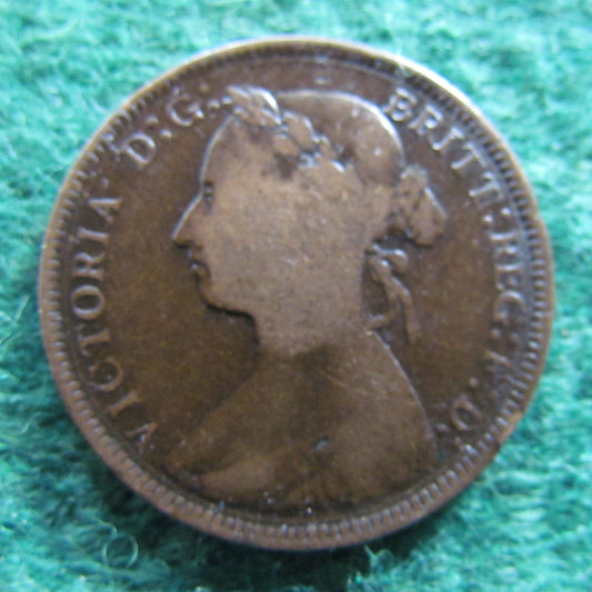 GB British UK English 1886 Half Penny Queen Victoria Coin - Bun Head