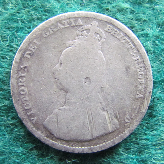 GB British UK English 1888 Shilling Queen Victoria Silver Coin