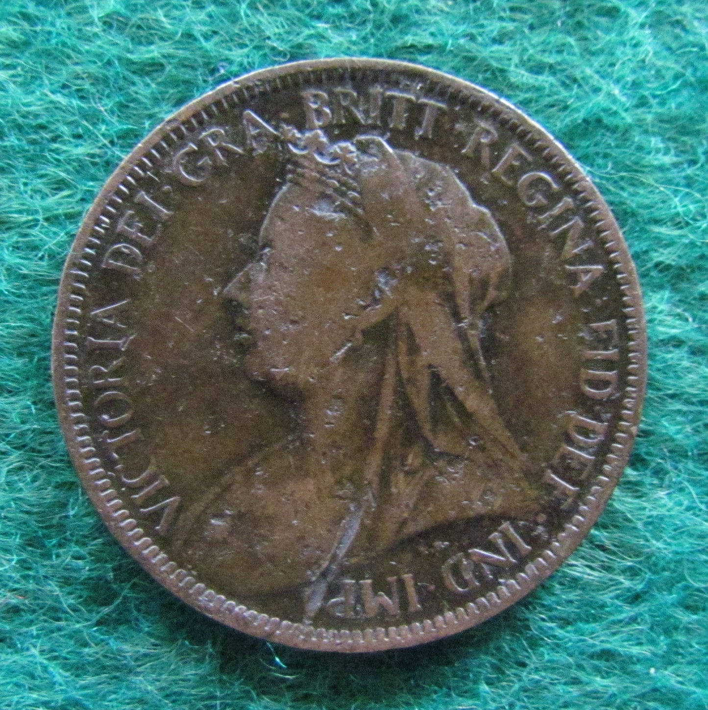 GB British UK English 1900 Half Penny Queen Victoria Coin Circulated