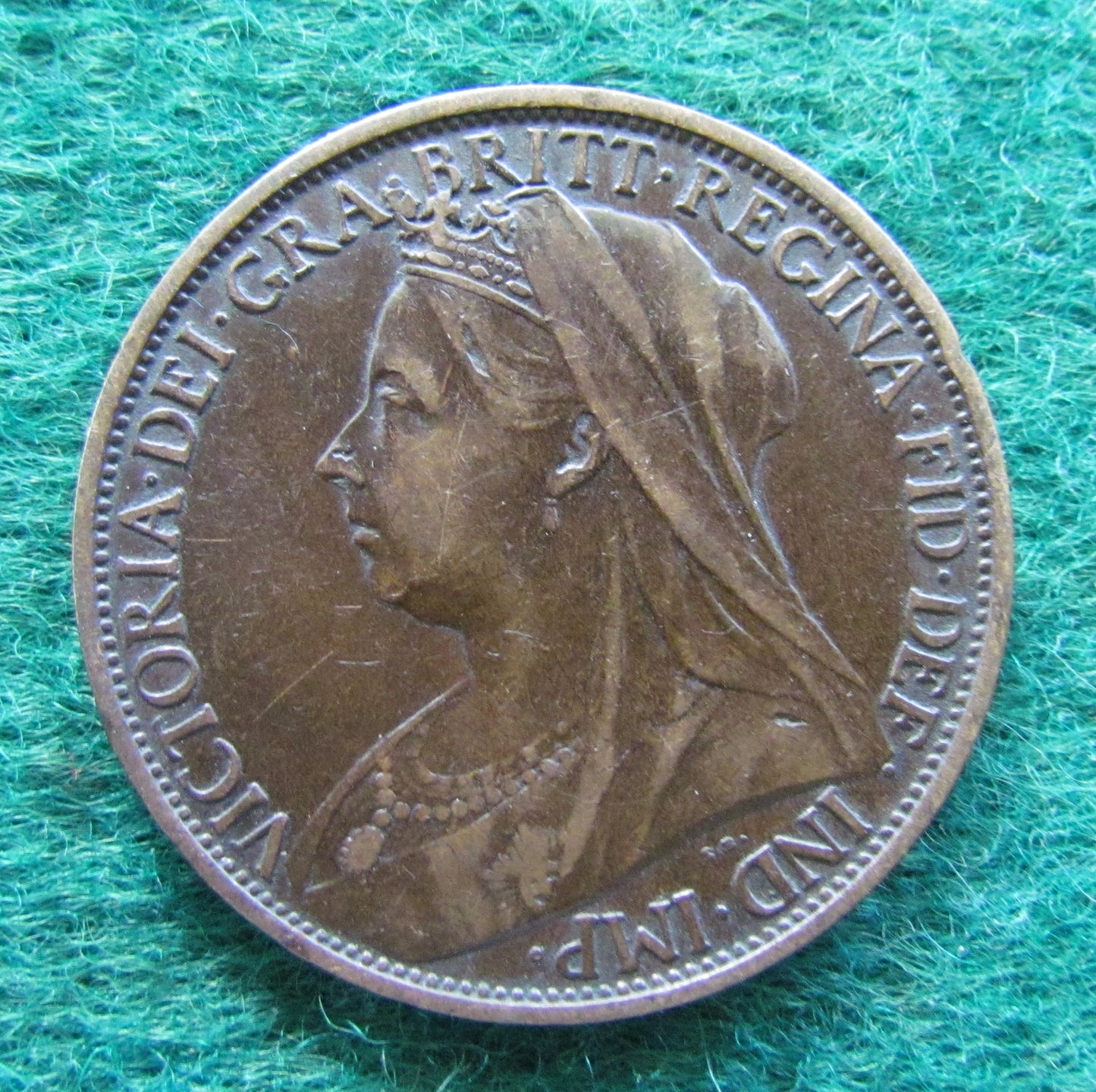 GB British UK English 1900 Penny Queen Victoria Coin Circulated