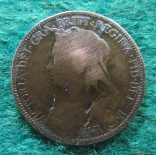 GB British UK English 1901 Half Penny Queen Victoria Coin Circulated