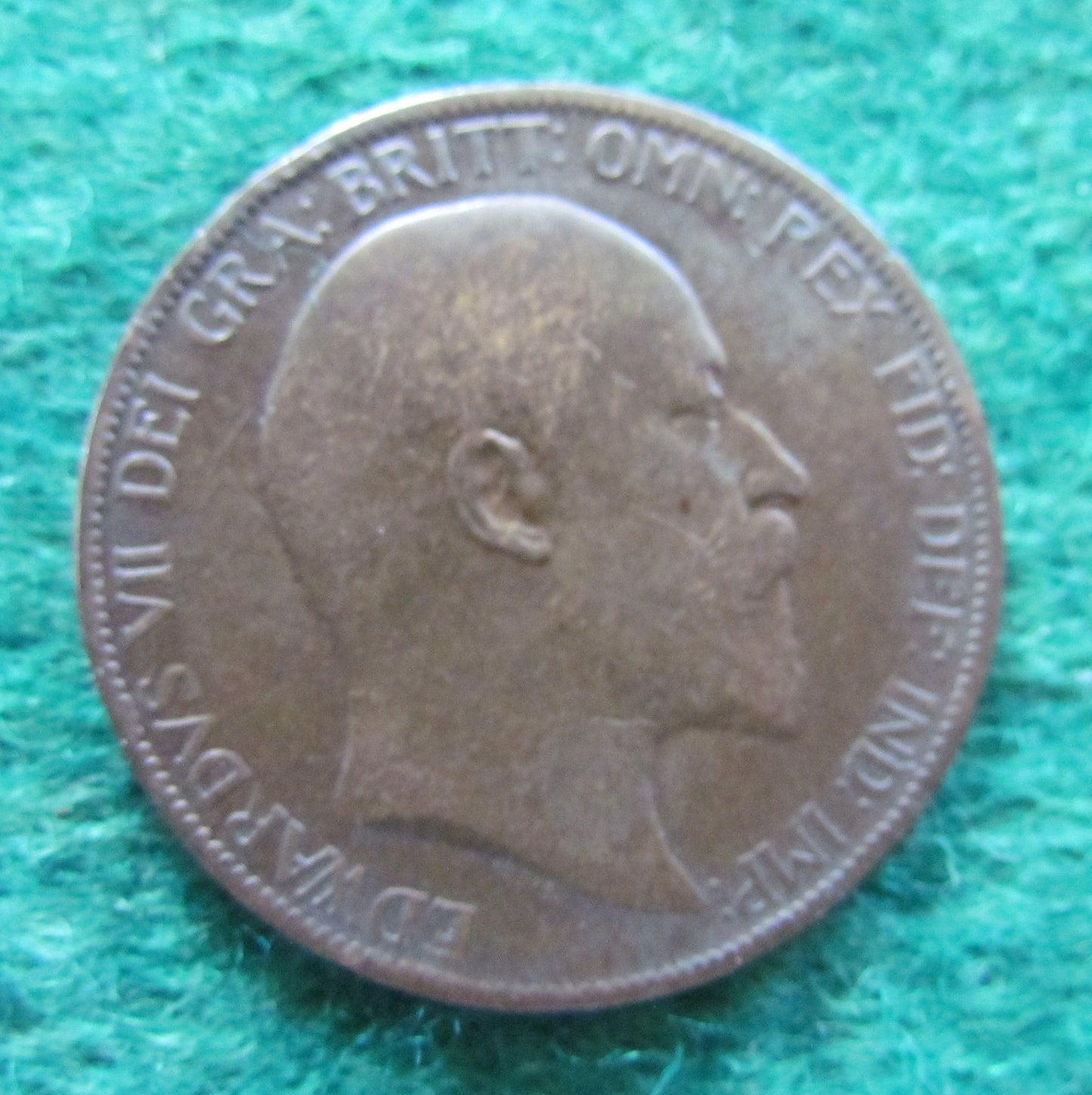 GB British UK English 1902 Penny King Edward VII Coin Circulated