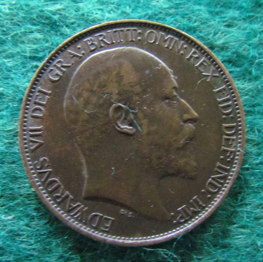 GB British UK English 1905 Half Penny King Edward VII Coin Circulated