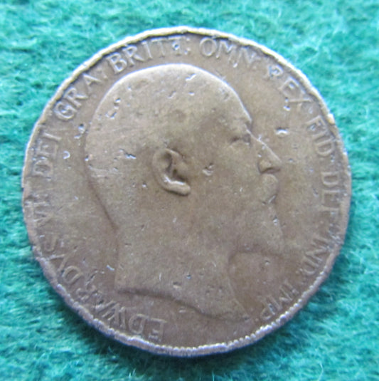 GB British UK English 1905 Penny King Edward VII Coin Circulated