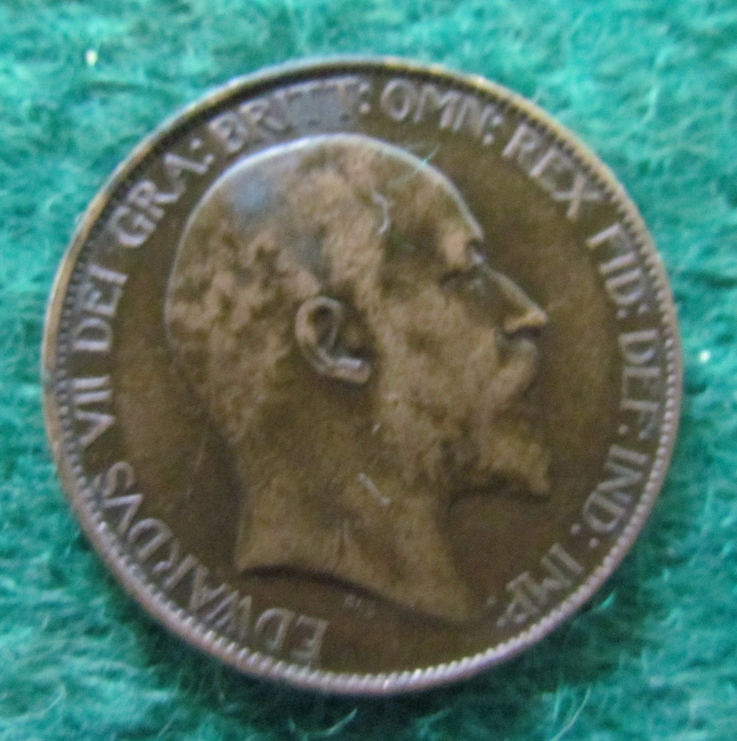 GB British UK English 1907 Half Penny King Edward VII Coin Circulated