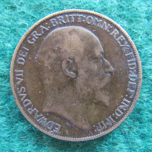 GB British UK English 1910 Penny King Edward VII Coin Circulated