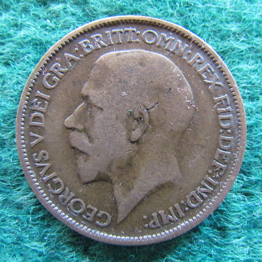 GB British UK English 1912 Half Penny King George V Coin Circulated