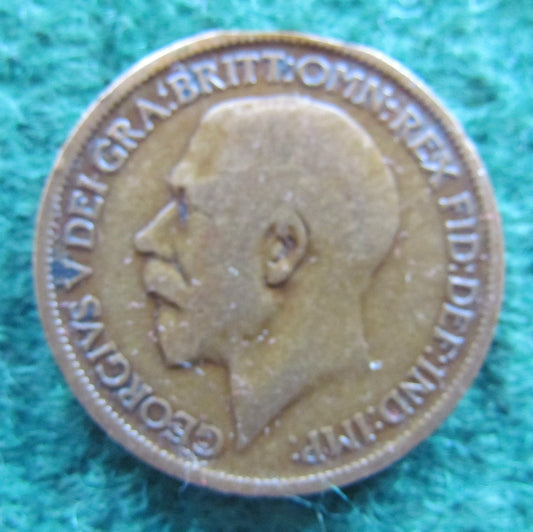 GB British UK English 1914 Half Penny King George V Coin Circulated
