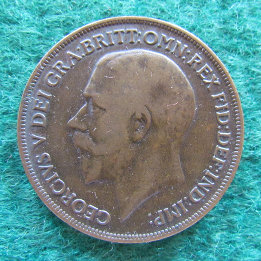 GB British UK English 1915 Penny King George V Coin Circulated