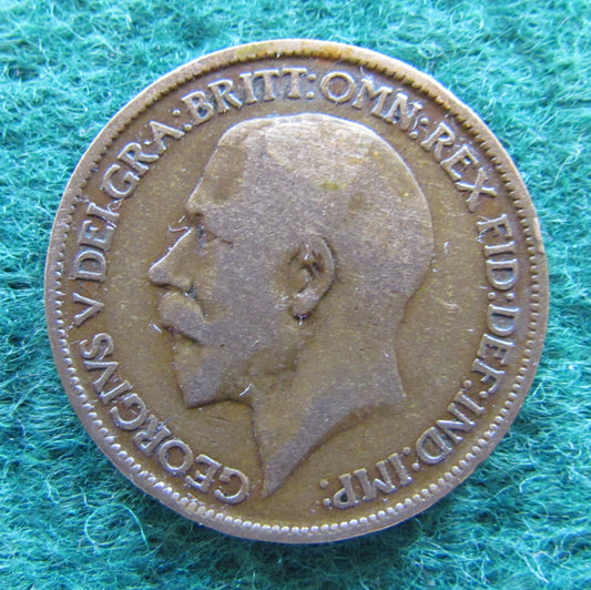 GB British UK English 1916 Half Penny King George V Coin Circulated