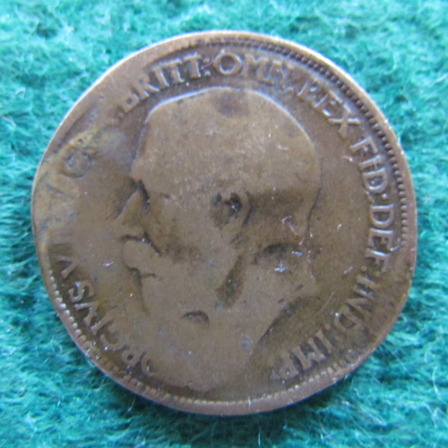 GB British UK English 1918 Half Penny King George V Coin Circulated