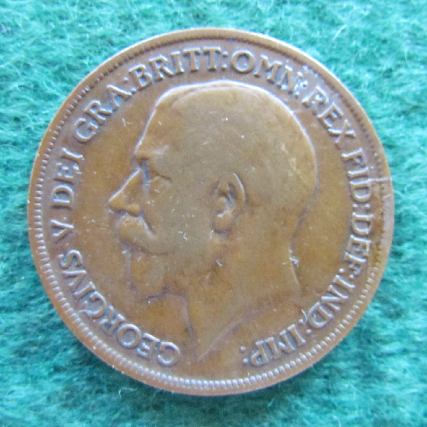 GB British UK English 1920 Penny King George V Coin