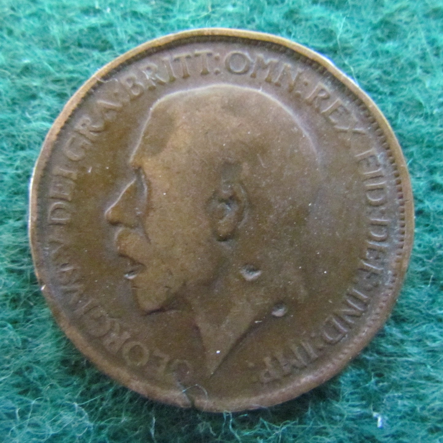 GB British UK English 1924 Half Penny King George V Coin